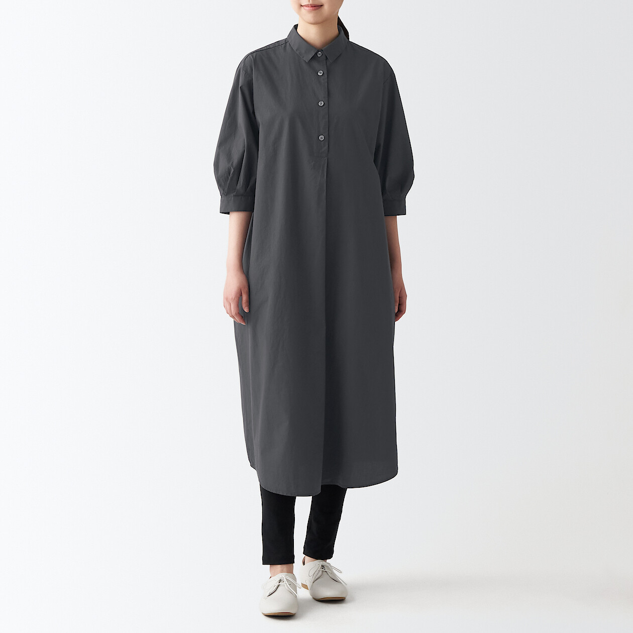 Shop Broad 3/4 Sleeve One-Piece Dress online | Muji Qatar
