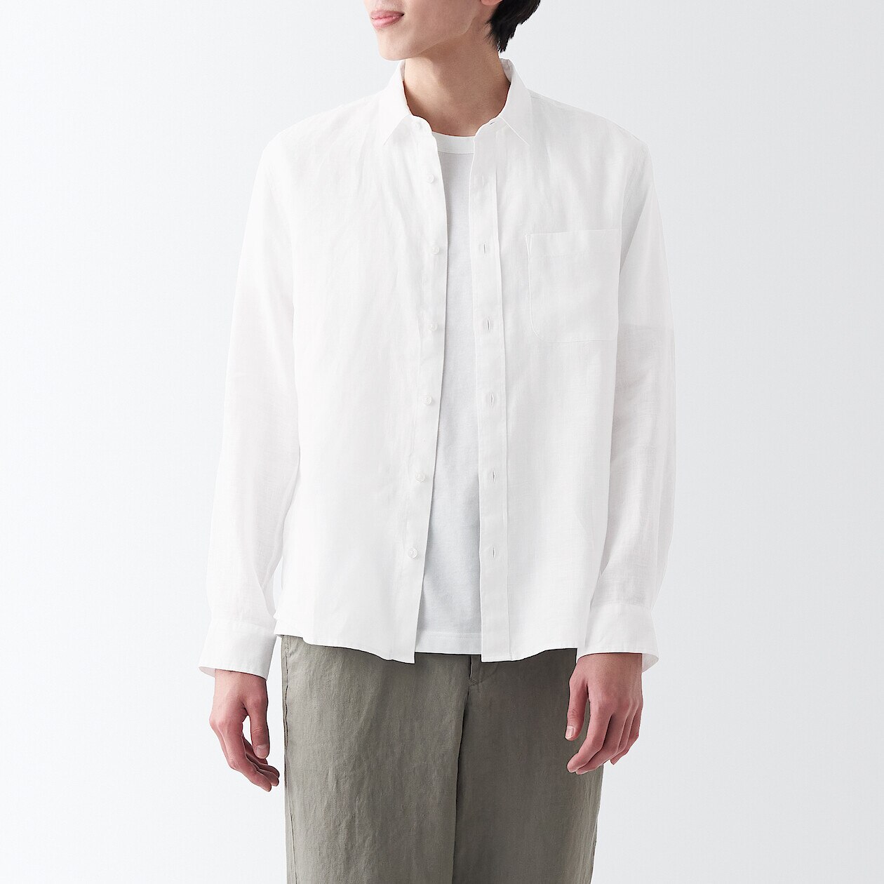 Shop French Linen Washed Shirt online | Muji Qatar