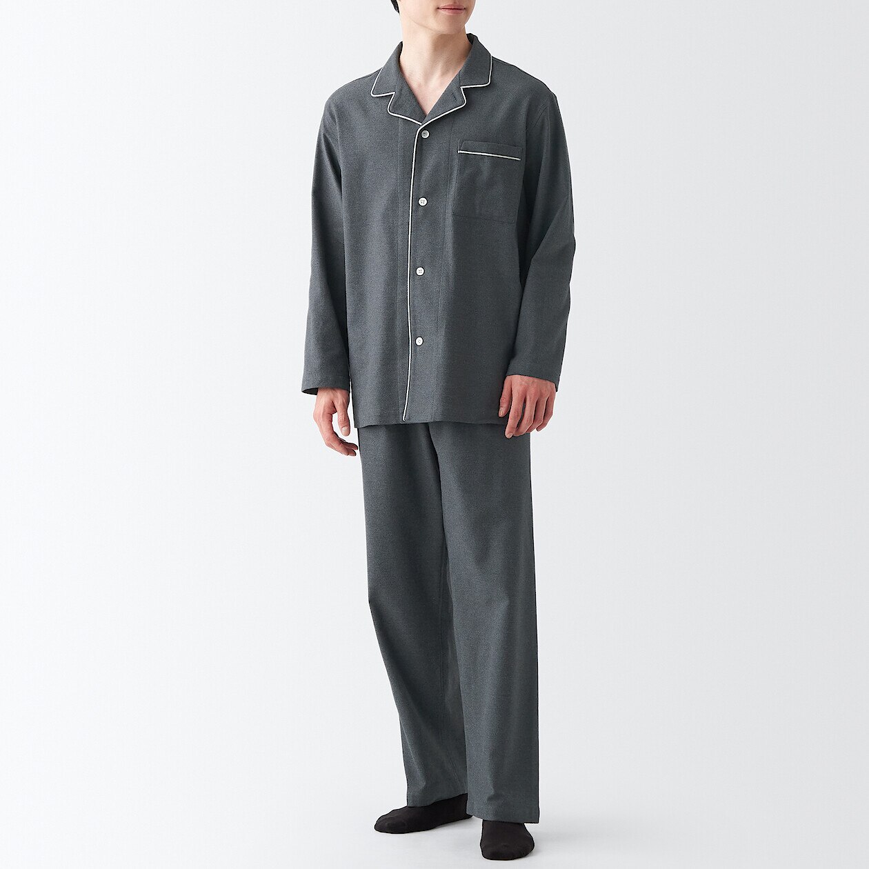 Shop Side Seamless Flannel Pajamas online | Muji Qatar